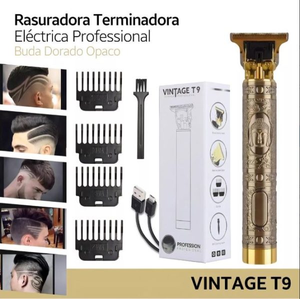 Maquina Patillera Barbera T9 Vintage T9 Trimmer Recargable buda. - Imagen 2