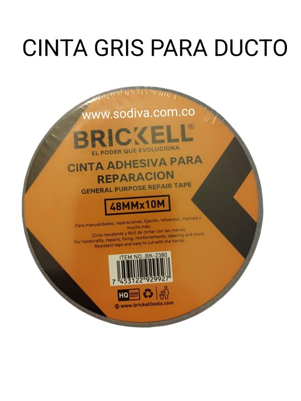 Cinta Adhesiva Gris 10m. Para Ducto Brickell