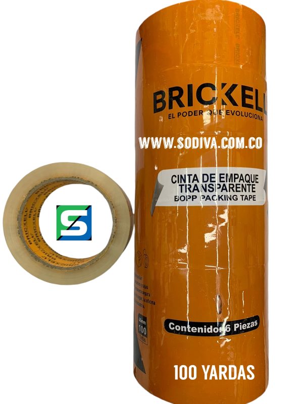 Cinta Adhesiva Para empaque Brickell 100 Yardas 2"