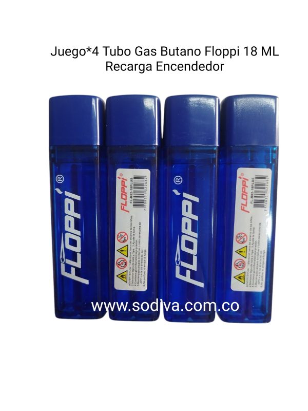 Juego*4 Gas Butano Floppi 18ml Recarga  Encendedores